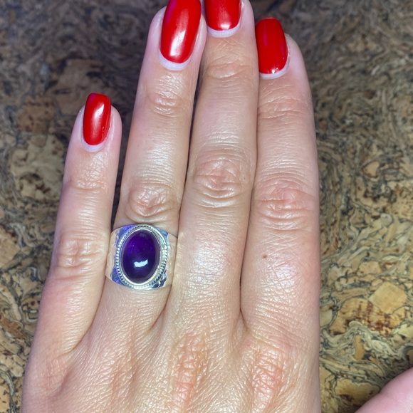 [BRAND NEW] Handmade .925 Sterling Silver Women’s Amethyst Ring Size 8 - Picture 7 of 11